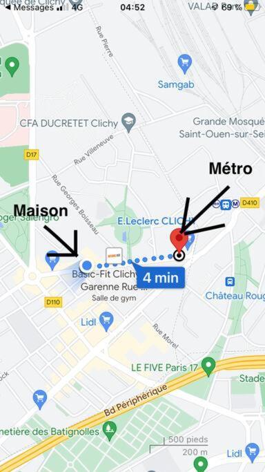 Paris : Appartement Familial Avec Parking Prive 克利希 外观 照片